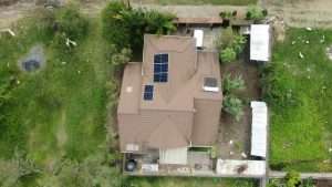 Overhead view of the house in the Ruiru villa